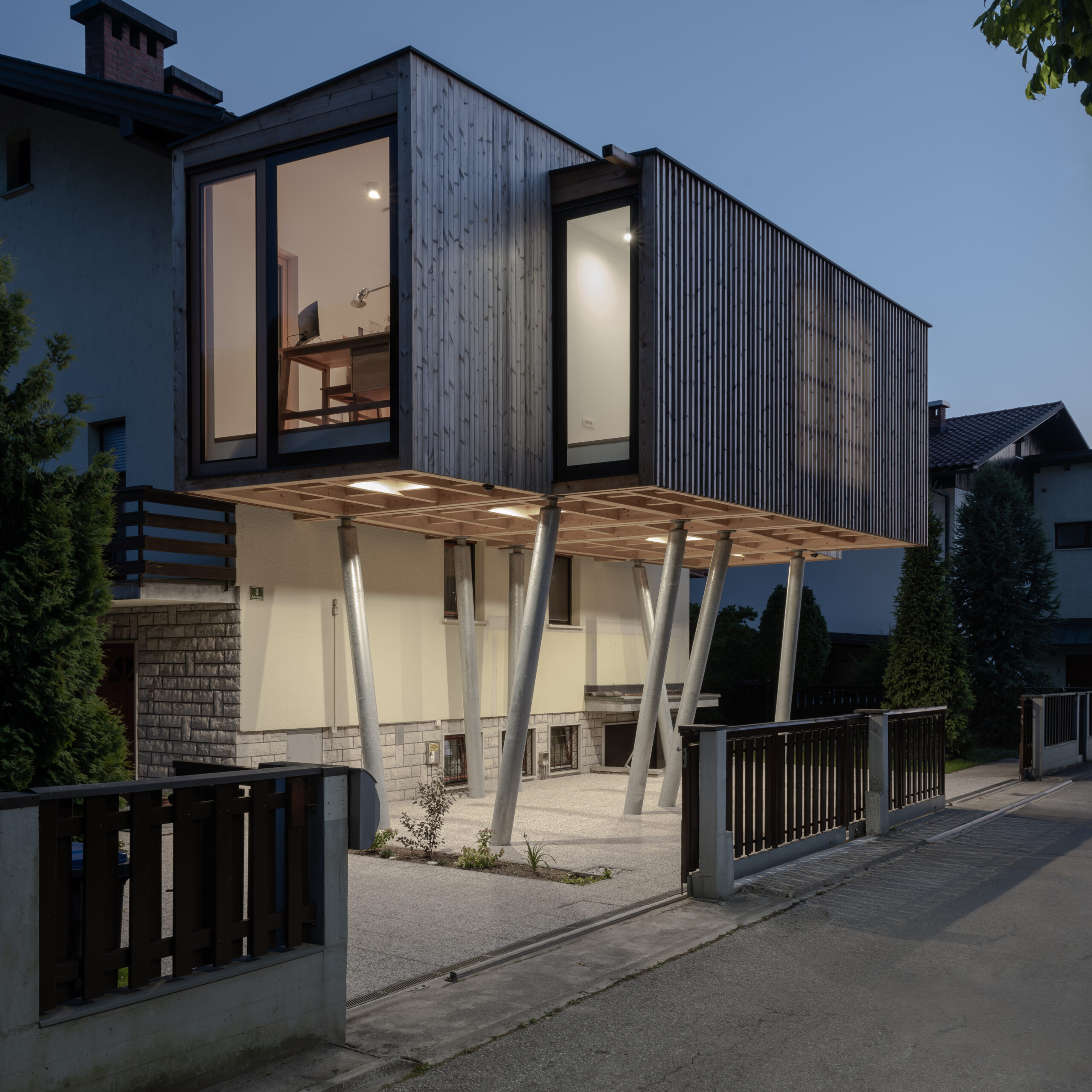 Wooden extension to an existing house