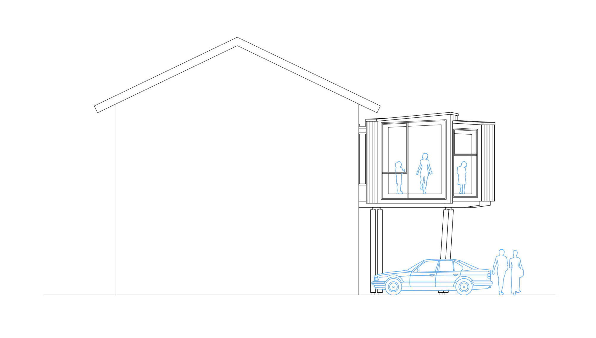 Wooden extension to an existing house