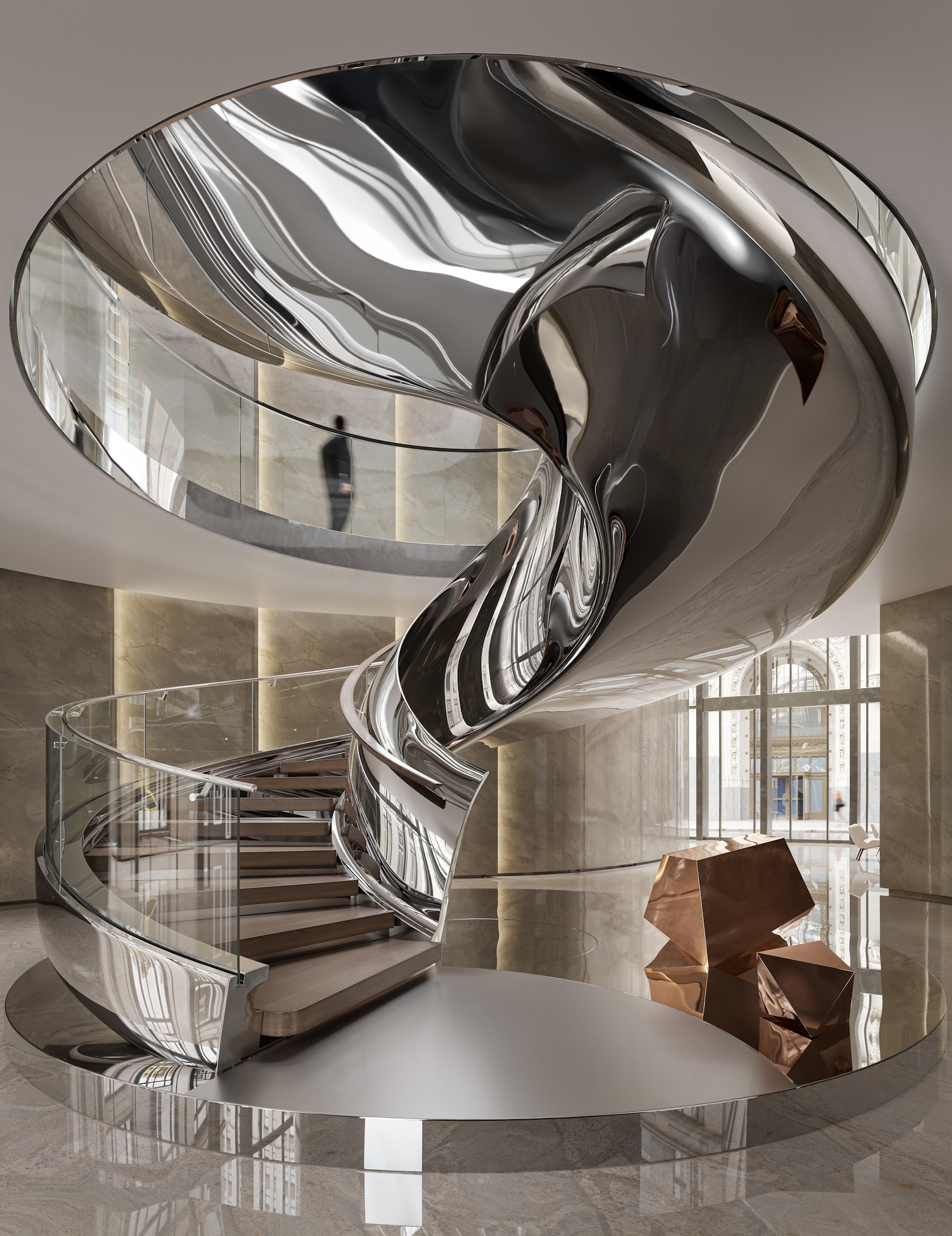 the Silver Sterling Coated Staircase by Marretti -architizer-product awards2025