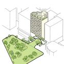 Taipei Residence, park diagram. Image © Henning Larsen Henning Larsen Reveals Designs for Residential Tower Adjacent to Daan Park in Taipei - Image 5 of 8