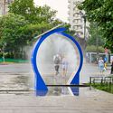 Water tunnel for cooling during heatwave installed in Unirii Square, Bucharest, Romania, June 9th 2025. Image © Camelia Dudu World Environment Day 2026 Coincides with Record Heatwaves, Renewing Focus on Climate Adaptation in Cities - Image 5 of 8