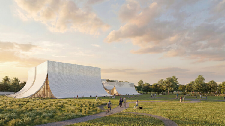BIG Designs Dual-Volume EVE Music Hall Amid Agricultural Landscape in Čepin, Croatia - More Images