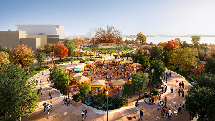 Heatherwick Studio Unveils New Images of Louisville's Belvedere Riverfront Plaza Redesign - Image 2 of 6