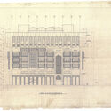 Baghdad Mayoralty, Iraq, 1975-82 by Hisham Munir, Elevation (Front and Rear). Image © Baghdad Mayoralty Sharjah Architecture Triennial Presents "A Journey into Architecture Archives" Focused on Baghdad, Damascus, and Tunis - Image 5 of 13