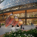 Chicago's Thompson Center redevelopment project. Randolph entrance. Image © Pixelflakes for Google Google Unveils New Renderings of Chicago's Thompson Center Redesign, Marking Its Escape From Demolition - Image 4 of 5