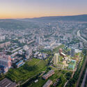 Loco Park masterplan project in Tbilisi, Georgia, 2026. Image Courtesy of Stefano Boeri Architetti Stefano Boeri Architetti Selected to Transform Former Locomotive Factory into Green Neighbourhood in Tbilisi - Image 2 of 6