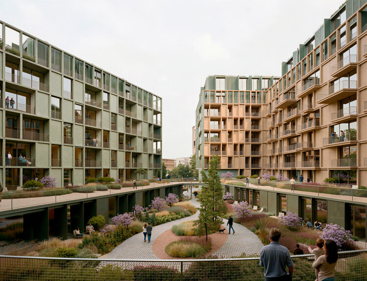 OODA and LJ-Group Transform a Prague City Block into a Permeable Mixed-Use Complex with a Landscaped Central Plaza - More Images